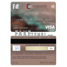 Equatorial Guinea CCEI Bank fake visa electron card photoshop template PSD