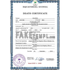 Equatorial Guinea fake death certificate photoshop template PSD 