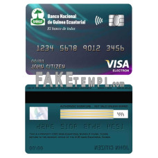 Equatorial Guinea The National Bank fake visa electron card photoshop template PSD