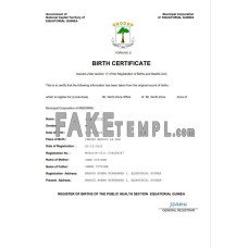 Equatorial Guinea fake birth certificate Word and PDF template