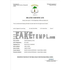 Equatorial Guinea fake death certificate Word and PDF template