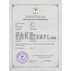 Equatorial Guinea fake marriage certificate photoshop template PSD 