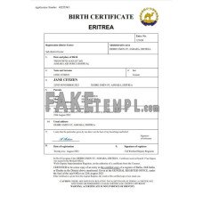 Eritrea vital record fake birth certificate Word and PDF template