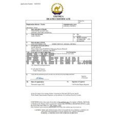 Eritrea vital record fake death certificate Word and PDF template