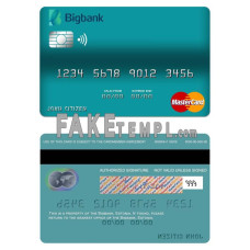 Estonia Bigbank fake mastercard credit card photoshop template PSD