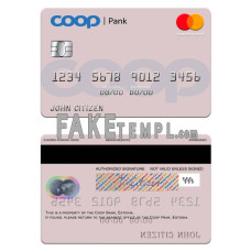 Estonia Coop Pank fake mastercard credit card photoshop template PSD