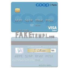 Estonia Coop Pank visa debit fake credit card photoshop template PSD