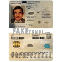 Estonia  fake identity card photoshop template PSD 2018 - present