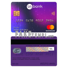 Estonia Inbank fake mastercard photoshop template PSD