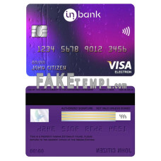 Estonia Inbank fake visa electron card photoshop template PSD