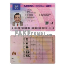 Estonia fake driving license photoshop template PSD