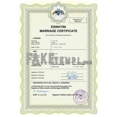 Eswatini fake marriage certificate Word and PDF template