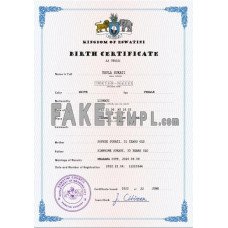 Eswatini fake vital record birth certificate photoshop template PSD