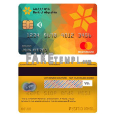 Ethiopia Bank of Abyssinia bank fake mastercard photoshop template PSD