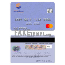 Ethiopia Awash International Bank fake mastercard credit card photoshop template PSD