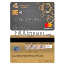 Ethiopia Commercial Bank fake mastercard photoshop template PSD