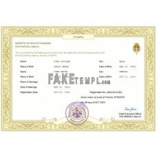 Ethiopia fake marriage certificate Word and PDF template