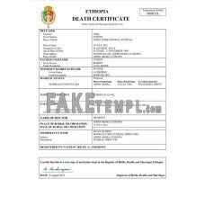 Ethiopia vital record fake death certificate Word and PDF template