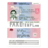 Finland fake residence permit template photoshop template PSD