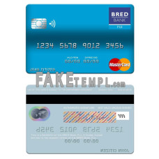 Fiji BRED Bank fake mastercard credit card photoshop template PSD