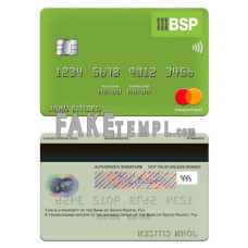 Fiji Bank of South Pacific fake mastercard credit card photoshop template PSD