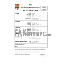 Fiji fake birth certificate Word and PDF template