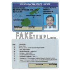 Fiji fake driving license photoshop template PSD