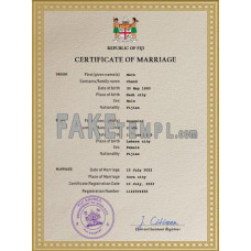 Fiji fake marriage certificate photoshop template PSD 