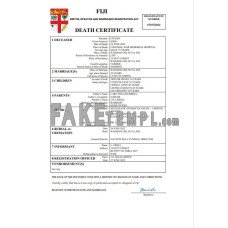 Fiji vital record fake death certificate Word and PDF template