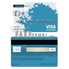 Finland Danske bank fake visa electron card photoshop template PSD