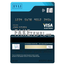 Finland Evli bank visa electron card photoshop photoshop template in PSD