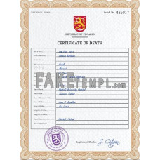 Finland fake death certificate photoshop template PSD 