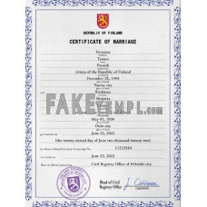 Finland fake marriage certificate photoshop template PSD 