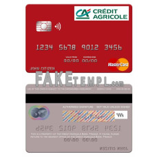 France Credit Agricole Bank fake mastercard credit card photoshop template PSD