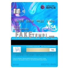 France Groupe BPCE bank fake visa classic card photoshop template PSD