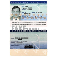 France fake identity card photoshop template PSD