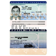 France fake identity card photoshop template PSD