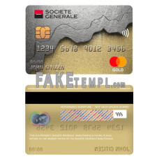 France Société Générale bank fake mastercard photoshop template PSD