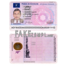 France fake driving license photoshop template PSD