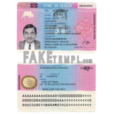 France fake residence permit (titre de séjour) photoshop template PSD