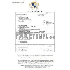 France vital record fake death certificate Word and PDF template