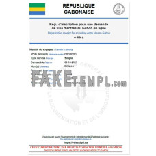 Gabon fake electronic visa photoshop template PSD