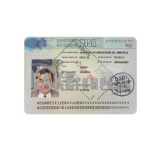 Gabonaise fake travel visa photoshop template PSD