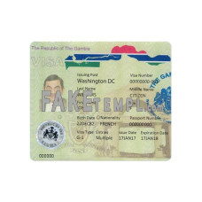 Gambia fake entry visa photoshop template PSD