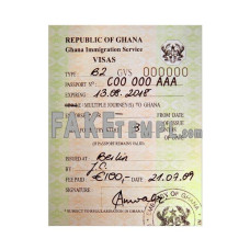 Ghana fake travel visa photoshop template PSD