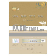 Gabon Alios France fake visa debit card photoshop template PSD