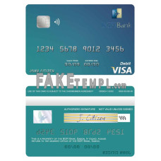 Gabon BGFI Bank fake visa debit card photoshop template PSD