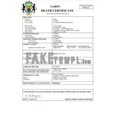 Gabon fake death certificate Word and PDF template