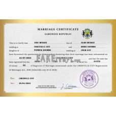 Gabon fake marriage certificate photoshop template PSD 