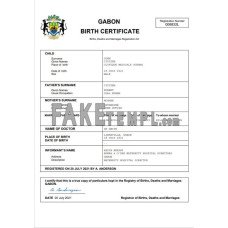 Gabon vital record fake birth certificate Word and PDF template